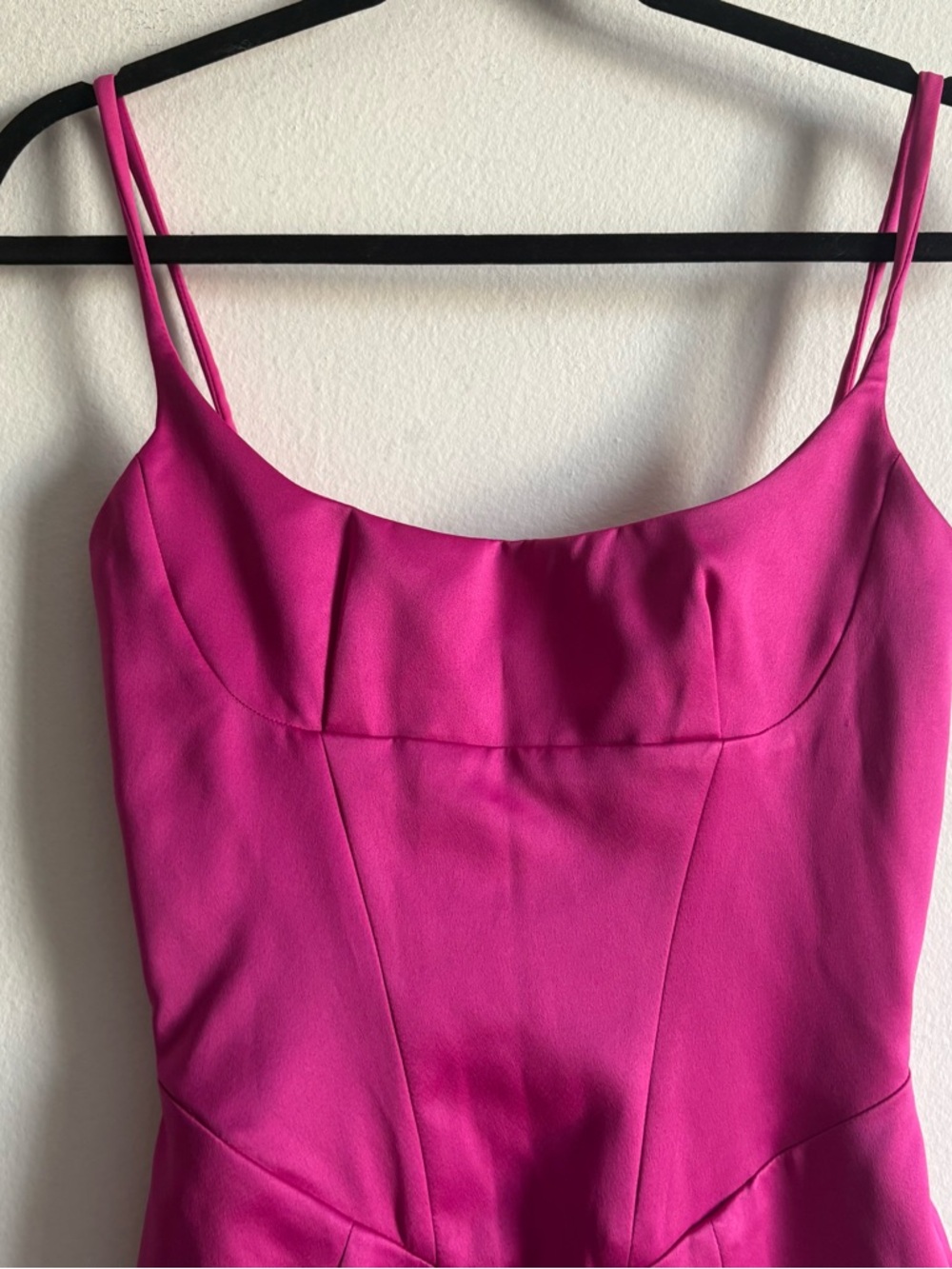 House Of CB Sz XS Casimira Corset Hot Pink Satin Midi Dress - Picture 4 of 15